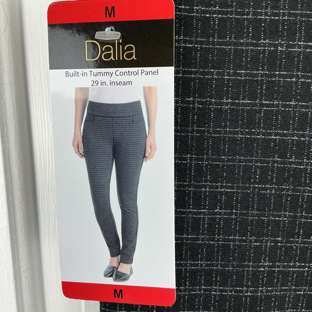 Dalia Plaid Pull-On Ponte Pants Tummy Control Career